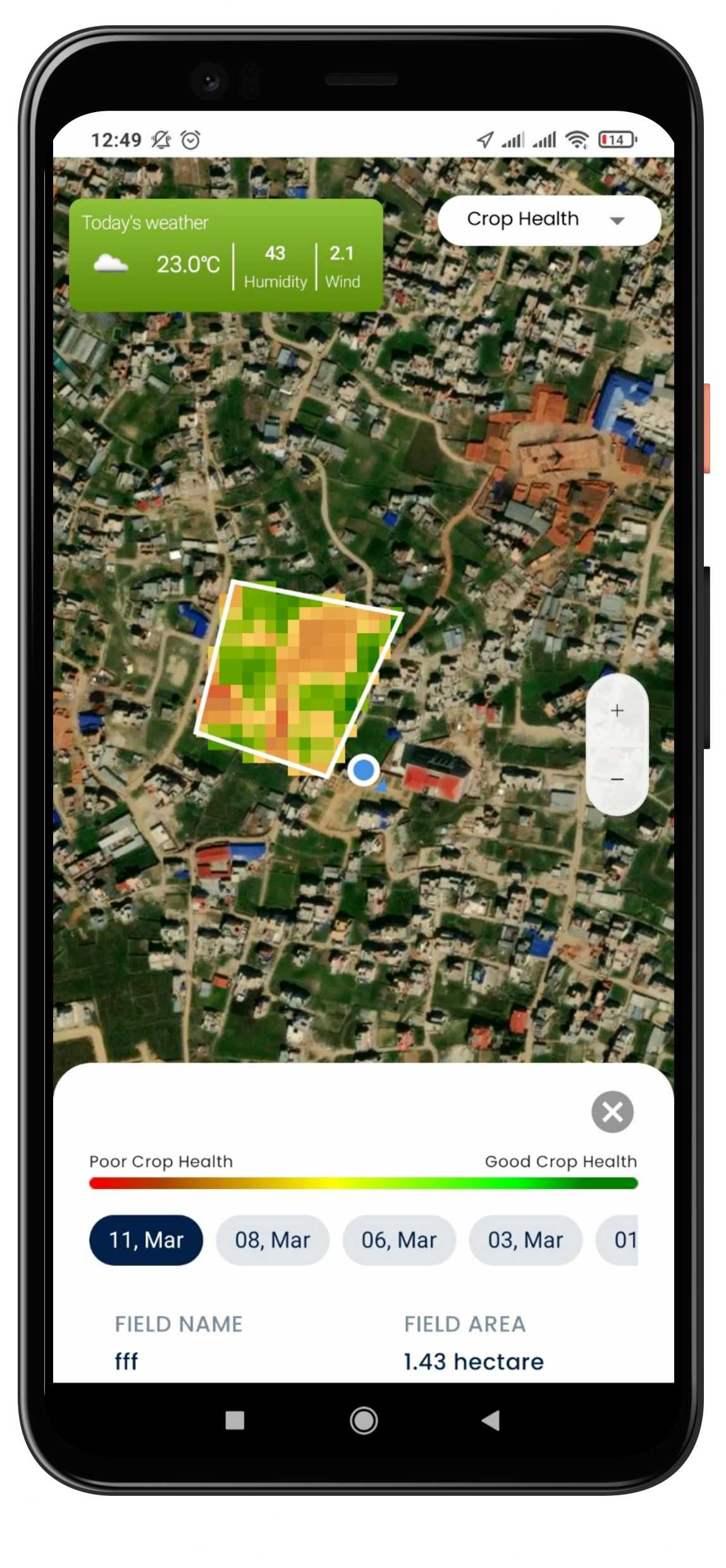 Satellite precision mobile app features